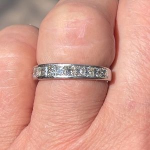 White gold diamond anniversary band